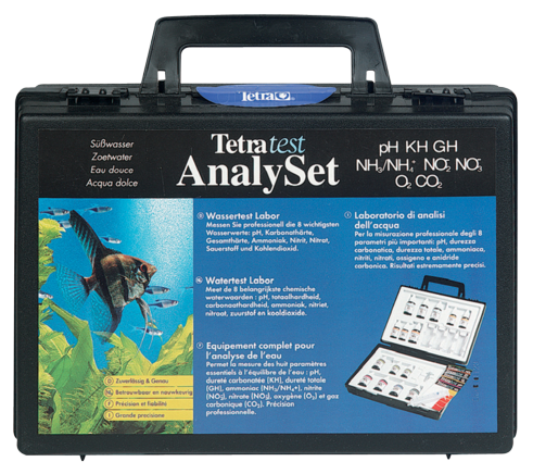 TetraTest AnalySet-Набор тестов в чемоданчике для пресной воды GH/ kH/ NO2/ NO3/ pH/ NH3/ O2 /CO2 - Кликните на картинке чтобы закрыть